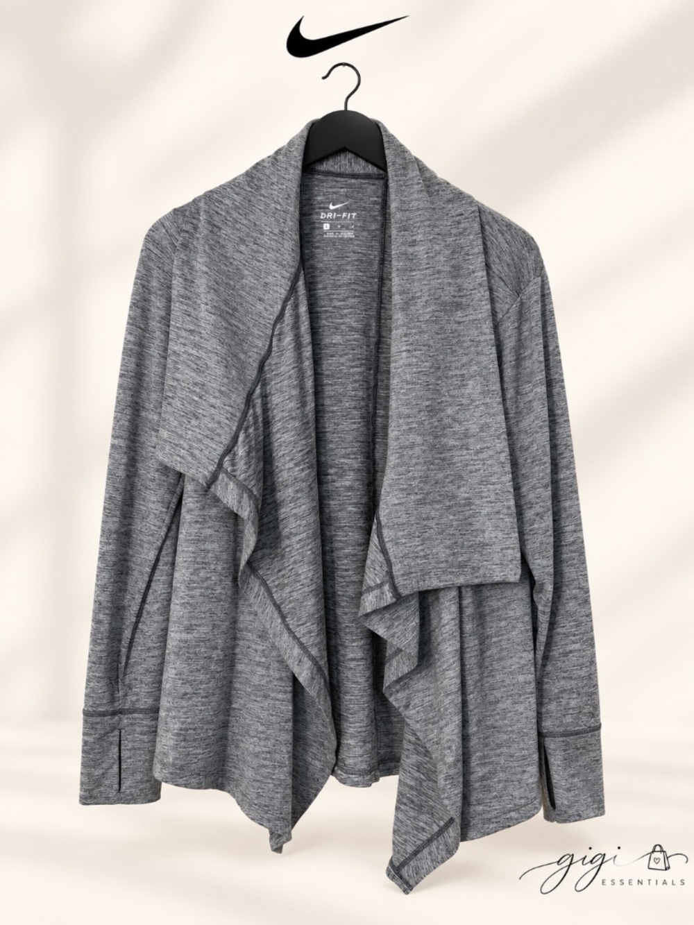 Nike Women’s Dri-FIT Open-Front Draped Cardigan Wrap Size Medium